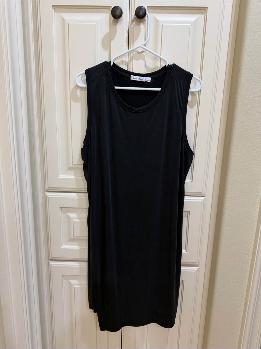 Another Love Black Sleeveless Midi Shift Dress